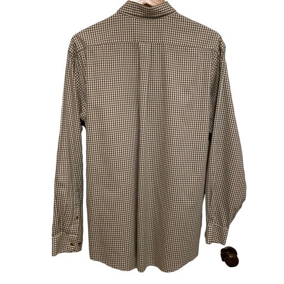 L.L. Bean Wrinkle Resistant Plaid Long Sleeve Button Down Men’s Size Large - Picture 2 of 8